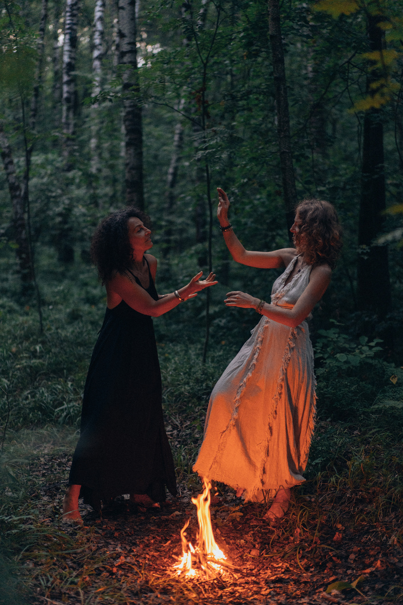 Women Performing Ritual in the Forest